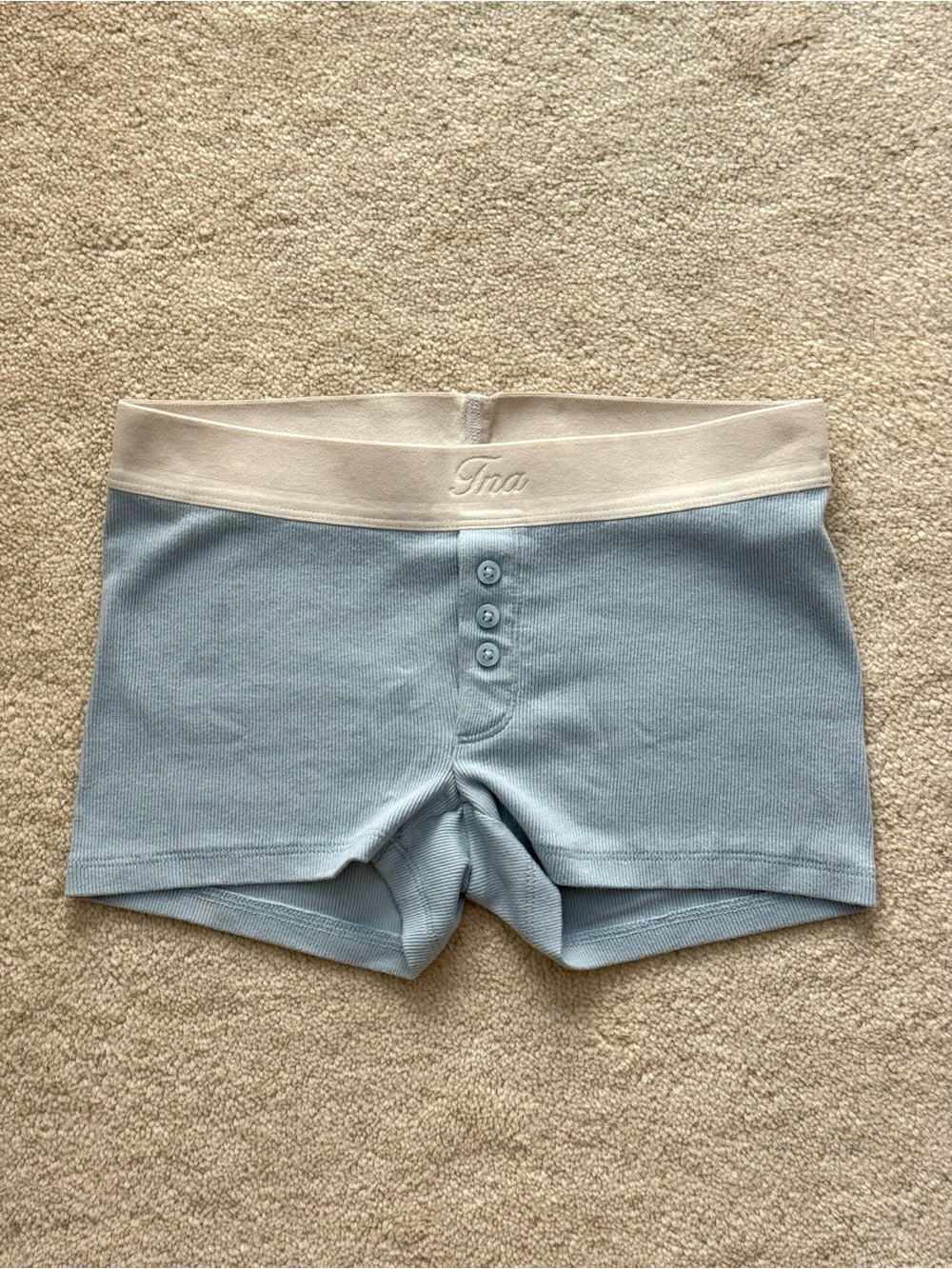 Aritzia TNA Micro Boxer Boyshorts with Cream Waistband